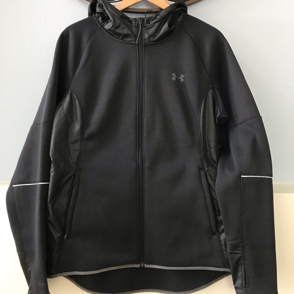 Under Armour Women Running Black Jacket Size Large
